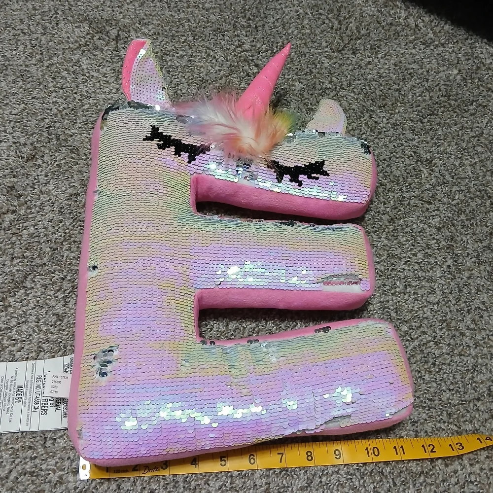 Pink Sequin Unicorn Letter‎ 